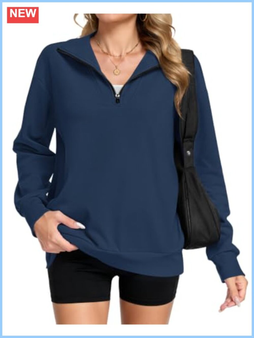 Women's Quarter Zip Oversized Sweatshirt Long Sleeve Pullover with Pockets